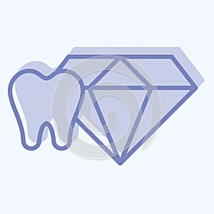 Icon Tooth Jewelry. related to Dental symbol. two tone style. simple design editable. simple illustration