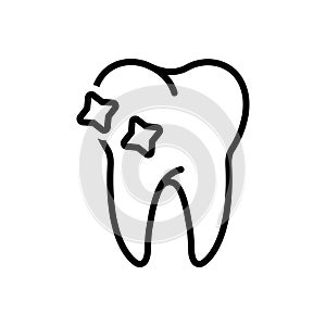 Black line icon for Tooth, periodontics and dental photo