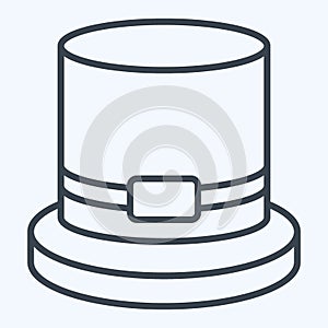 Icon Top Hat. related to Hat symbol. line style. simple design editable. simple illustration photo