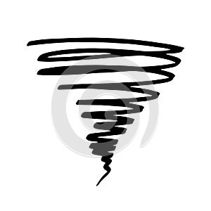 Icon tornadoes in the linear flat style. Vector illustration isolate on a white background. Weather sign Vector