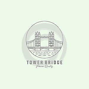 icon tower bridge minimalist logo design line art illustration creative united kingdom English