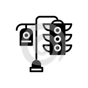Black solid icon for Traffic, light and stoplight