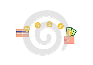 Icon transfers money, funds, finance. Vector illustration eps 10