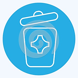 Icon Trash Can. suitable for City Park symbol. blue eyes style. simple design editable. design template vector. simple