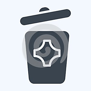 Icon Trash Can. suitable for City Park symbol. glyph style. simple design editable. design template vector. simple illustration