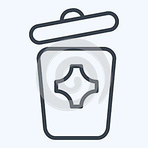 Icon Trash Can. suitable for City Park symbol. line style. simple design editable. design template vector. simple illustration