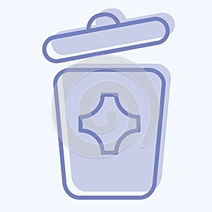 Icon Trash Can. suitable for City Park symbol. two tone style. simple design editable. design template vector. simple illustration
