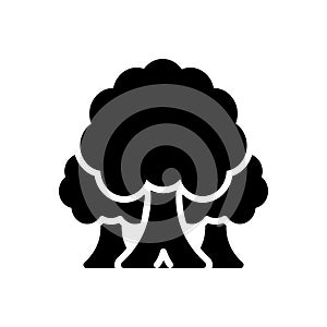 Black solid icon for Tree, foliage and plant