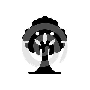 Black solid icon for Tree, plant and foliage