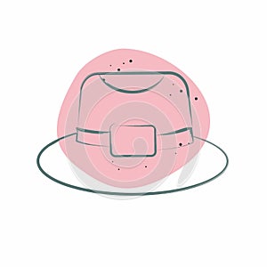 Icon Trilby. related to Hat symbol. Color Spot Style. simple design editable. simple illustration