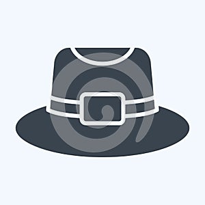Icon Trilby. related to Hat symbol. glyph style. simple design editable. simple illustration