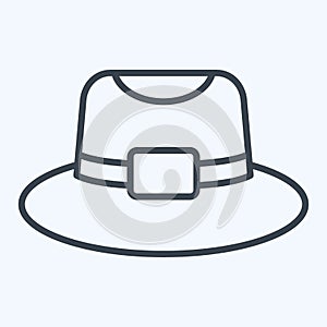 Icon Trilby. related to Hat symbol. line style. simple design editable. simple illustration