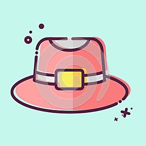 Icon Trilby. related to Hat symbol. MBE style. simple design editable. simple illustration