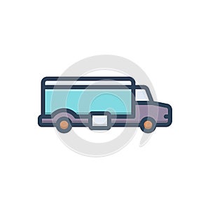 Color illustration icon for Truck, heavy goods vehicles and transport