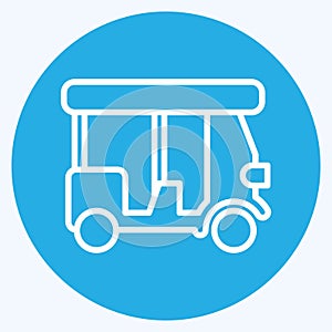 Icon Tuk tuk. related to Thailand symbol. blue eyes style. simple design editable. simple illustration. simple vector icons. World