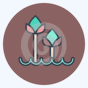 Icon Tulips 2. related to Flora symbol. color mate style. simple illustration. plant. Oak. leaf. rose