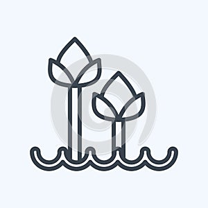 Icon Tulips 2. related to Flora symbol. line style. simple illustration. plant. Oak. leaf. rose