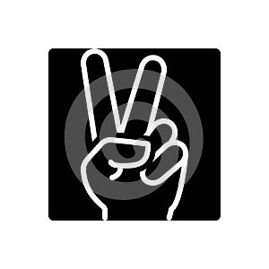 Black solid icon for Twice, double and gesture