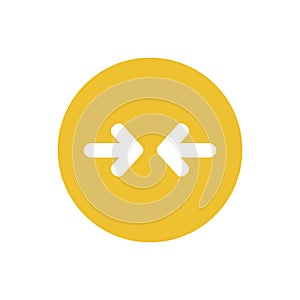 Icon of two inward arrows in color circle