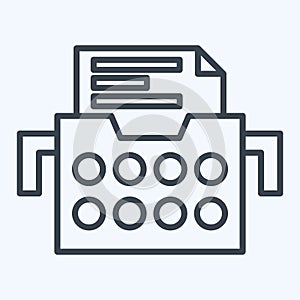 Icon Typewriters. related to Post Office symbol. line style. simple design editable. simple illustration