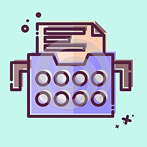 Icon Typewriters. related to Post Office symbol. MBE style. simple design editable. simple illustration