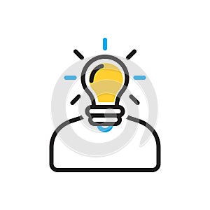 Multi color icon for Understand, deem and think