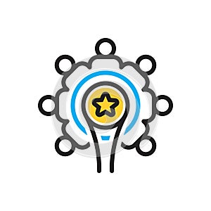 Multi color icon for Union, unification and group