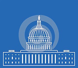 Icon of united states capitol hill building, vector photo