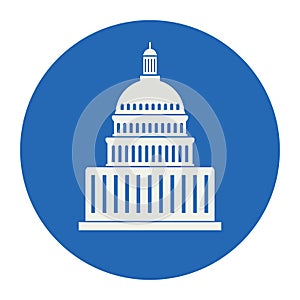 Icon of united states capitol hill building, vector