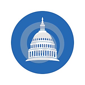 Icon of united states capitol hill building washington dc. vector
