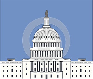 Icon of united states capitol hill building washington dc. vector