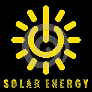 Icon uniting the sun and power signs Denoting the solar energy