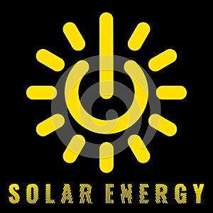 Icon uniting the sun and power signs Denoting the solar energy photo