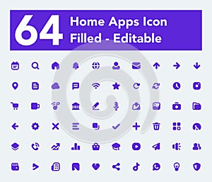 Home Apps Icon Pack Filled Style