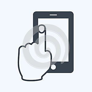 Icon Using Cell Phone. suitable for Hand Actions symbol. glyph style. simple design editable. design template vector. simple