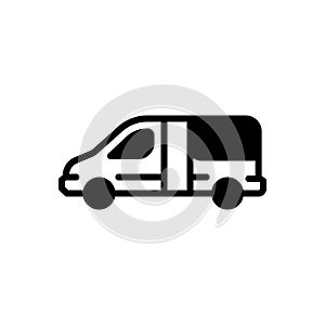 Black solid icon for Van, vehicle and transport