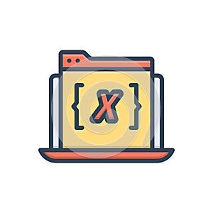 Color illustration icon for Variables, math and code