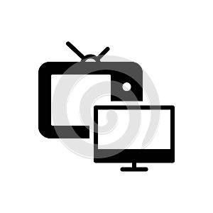 Black solid icon for Varieties, television and exemplar photo