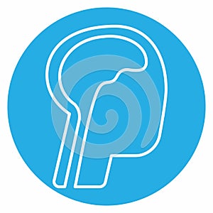 Icon Vector of Brain 2 - Blue Eyes Style