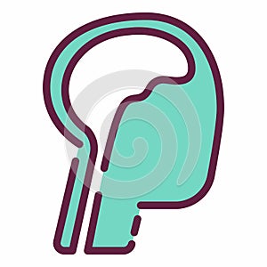 Icon Vector of Brain 2 - Line Cut Style