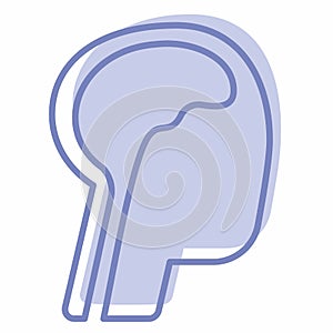 Icon Vector of Brain 2 - Two Tone Style