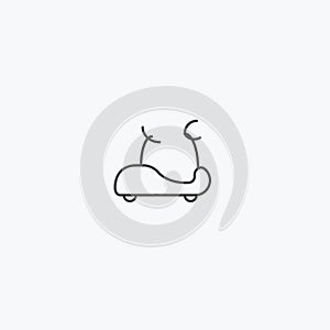 Black line moped icon vector.