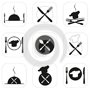 Icon vector illustration. Food, restaurant icons, logo, emblems.