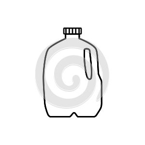 Icon vector illustration of milk in plastic gallon jug. Isolated on white background.