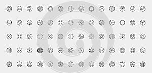 Icon vector symbol set. Round sign web button. Circle abstract logo flat design