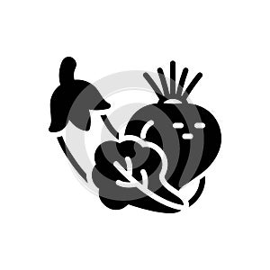 Black solid icon for Vegetables, stuff and garden