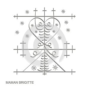 icon with veve vodoo symbol Maman Brigitte photo