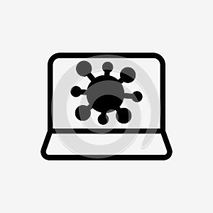 Icon Virus on computer or laptop.