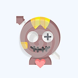 Icon Voodoo Doll. related to Halloween symbol. flat style. simple design editable. simple illustration