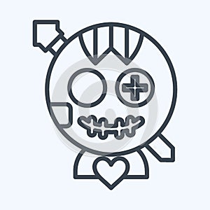 Icon Voodoo Doll. related to Halloween symbol. line style. simple design editable. simple illustration